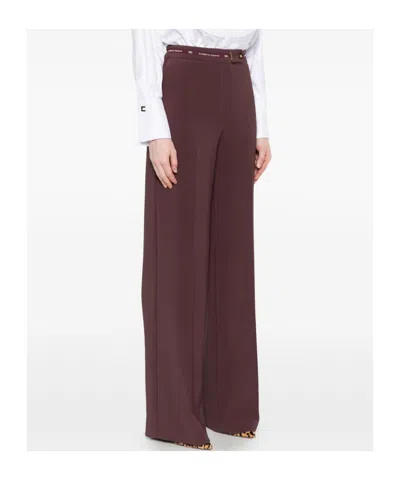 Elisabetta Franchi Pantalón Casual - Rojo Oscuro In Purple