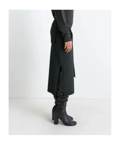 Lemaire Trompe Loeil Skirt Anthracite In Black