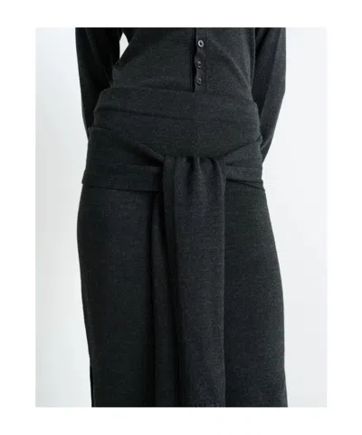 Lemaire Trompe Loeil Skirt Anthracite In Black