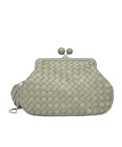 Weekend Max Mara Pasticcino Bag Medium In Pelle Intrecciata In Green