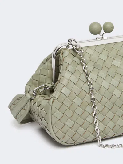 Weekend Max Mara Pasticcino Bag Medium In Pelle Intrecciata In Green