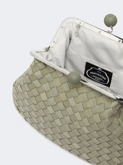 Weekend Max Mara Pasticcino Bag Medium In Pelle Intrecciata In Green