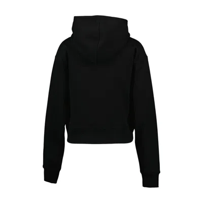 Balmain Vintage Print Hooded Sweatshirt With Long Sleeves In Black