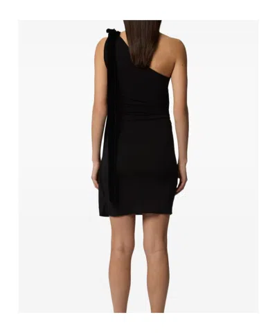 Nina Ricci One-shoulder Draped Mini Dress In Black