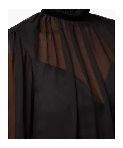 Nina Ricci Crinkled Silk Midi Dress In Black