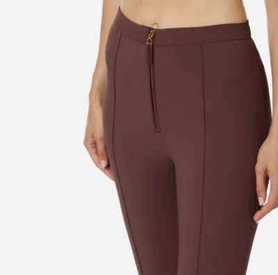 Elisabetta Franchi Flared Brown Trousers With High Waist In Brown