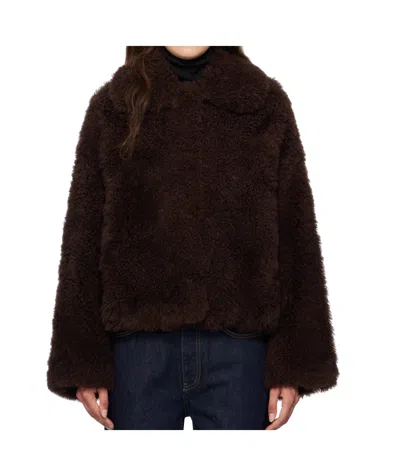 Yves Salomon Jacke Aus Shearling In Brown