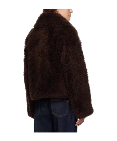 Yves Salomon Jacke Aus Shearling In Brown
