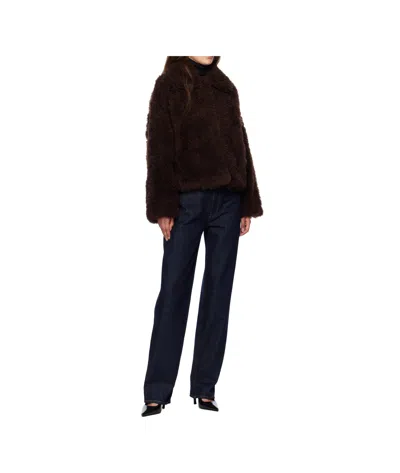 Yves Salomon Jacke Aus Shearling In Brown