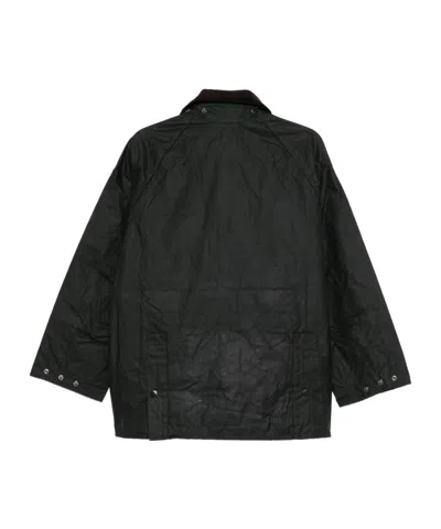 Barbour Oversized Solway Waxed Jacket In Black