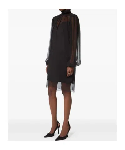 Nina Ricci Balloon Sleeve Mini Dress In Black