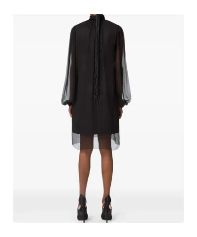 Nina Ricci Balloon Sleeve Mini Dress In Black