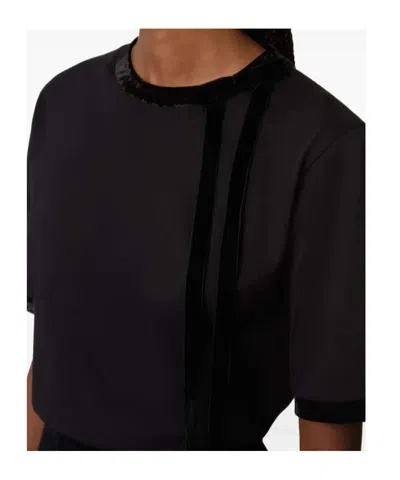 Nina Ricci T-shirt With Ribbon And Bow In Black