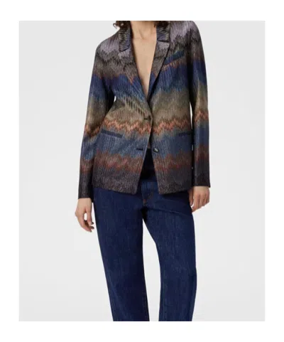 Missoni Einreiher-blazer Mit Schlangenmuster Und Lamé-fäden In Multi