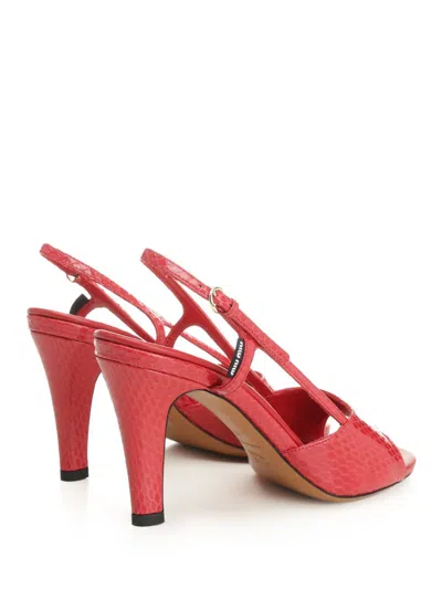 Miu Miu Slingback High-heeled Sandals In Red