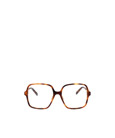 Gucci Havana-havana-transparent Recycled Acetate Glasses In Brown