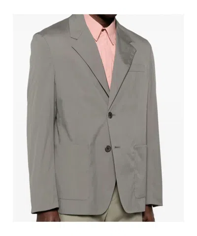 Prada Single-breasted Blazer In Gray