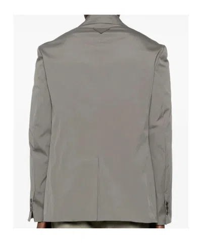 Prada Single-breasted Blazer In Gray