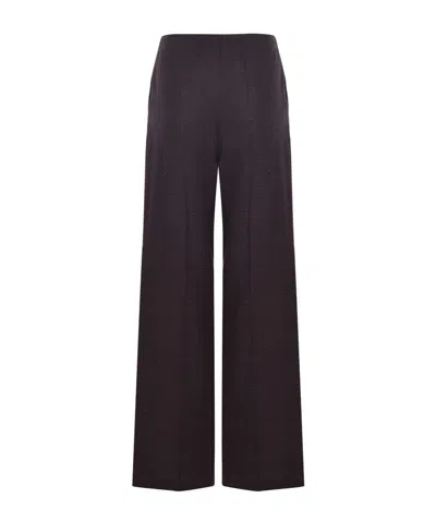 Alysi Plaid Pattern Casual Pants In Brown