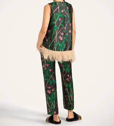 La Doublej Hendrix Cropped Floral-jacquard Crepe Wide-leg Pants In Multi