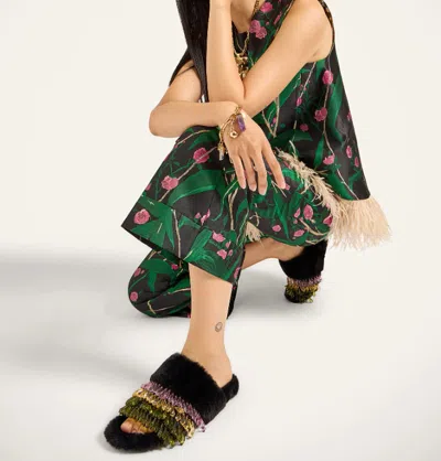 La Doublej Hendrix Cropped Floral-jacquard Crepe Wide-leg Pants In Multi