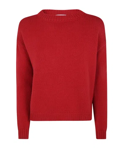 Baserange Ribbed Knit Sweater With Chunky Texture In Red