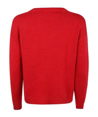 Baserange Ribbed Knit Sweater With Chunky Texture In Red