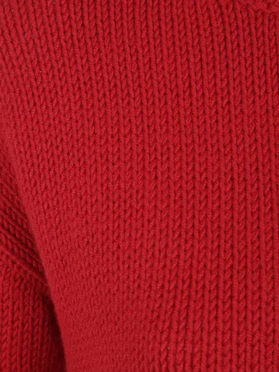 Baserange Ribbed Knit Sweater With Chunky Texture In Red