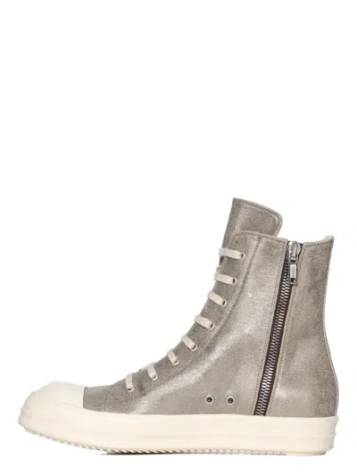 Rick Owens Drkshdw High-top Sneakers With Zip In Gray