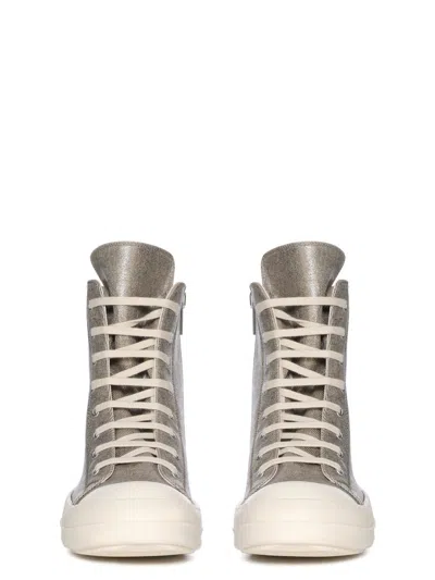 Rick Owens Drkshdw High-top Sneakers With Zip In Gray