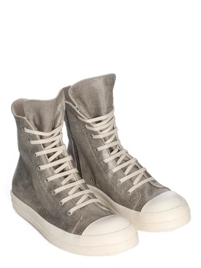 Rick Owens Drkshdw High-top Sneakers With Zip In Gray