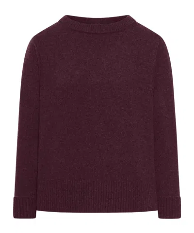Roberto Collina Crew Neck Sweater In Wool Blend In Purple