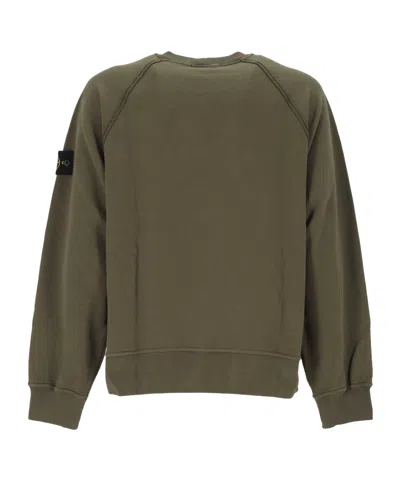 Stone Island Men S Garment Dyed Oversized Fit Crewneck Sweatshirt In Green