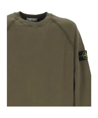 Stone Island Men S Garment Dyed Oversized Fit Crewneck Sweatshirt In Green