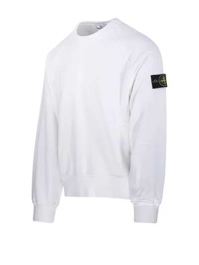 Stone Island Raglan-sleeve Patch Sweatshirt In White