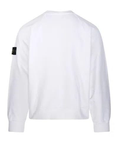 Stone Island Raglan-sleeve Patch Sweatshirt In White