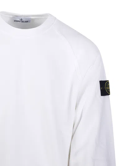 Stone Island Raglan-sleeve Patch Sweatshirt In White