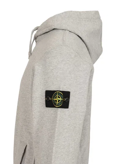 Stone Island Organic Cotton Hoodie Sweatshirts Grey In Gray