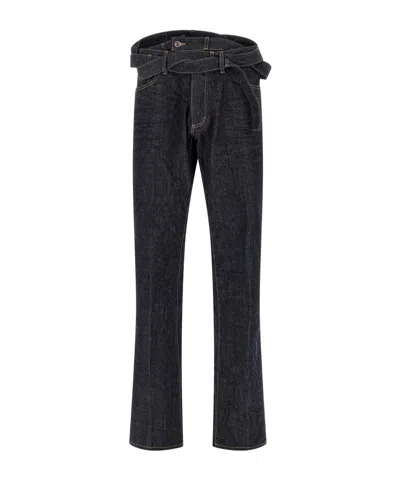 Magliano Wrap-around Waistband Jeans In Black