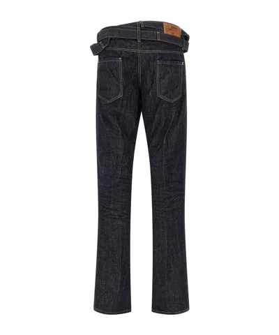 Magliano Wrap-around Waistband Jeans In Black