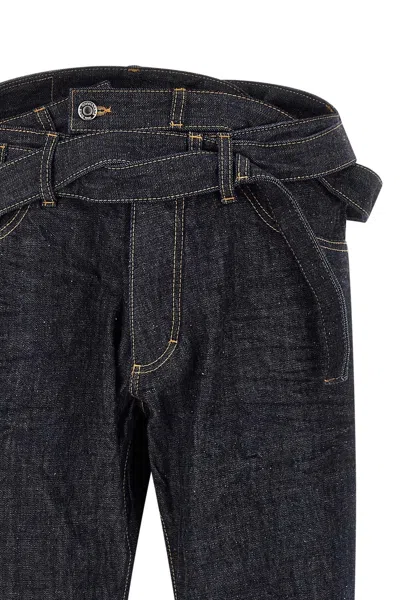 Magliano Wrap-around Waistband Jeans In Black