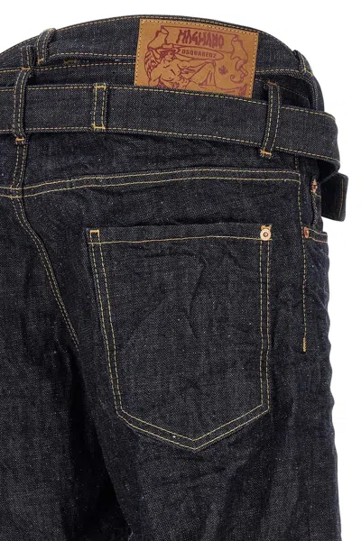 Magliano Wrap-around Waistband Jeans In Black