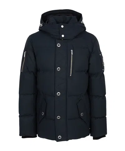 Moose Knuckles Long-sleeved Down Jacket In Blue