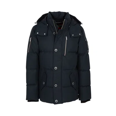 Moose Knuckles Long-sleeved Down Jacket In Blue