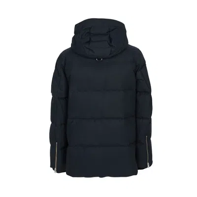 Moose Knuckles Long-sleeved Down Jacket In Blue