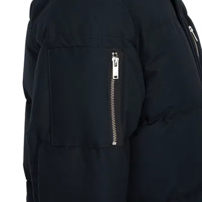 Moose Knuckles Long-sleeved Down Jacket In Blue