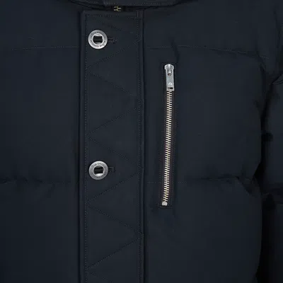 Moose Knuckles Long-sleeved Down Jacket In Blue