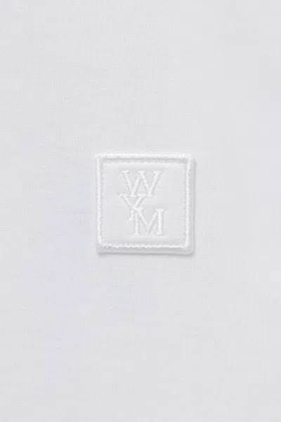 Wooyoungmi White Crewneck T-shirt With Logo Patch On The Front And Floral Motif On The Rear In Cotton Man In White