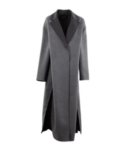 Fabiana Filippi Robe Coat With Notched Lapel And Pockets In Black