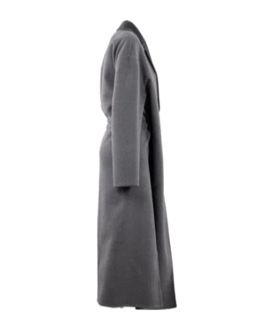 Fabiana Filippi Robe Coat With Notched Lapel And Pockets In Black